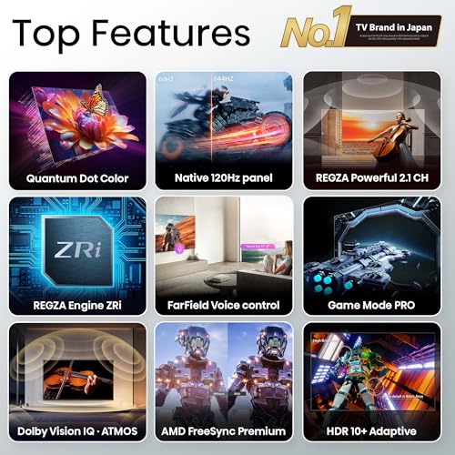 Image of Toshiba 215 cm (85 Inches) 4K Ultra HD Smart QLED TV | Dolby Vision Atmos, HDR10+ | 144 Hz Panel | 2.1 CH 61W Speaker with Sub Woofer | REGZA Engine ZRi | Voice Control | VIDAA OS | 85Z570RP (Black)