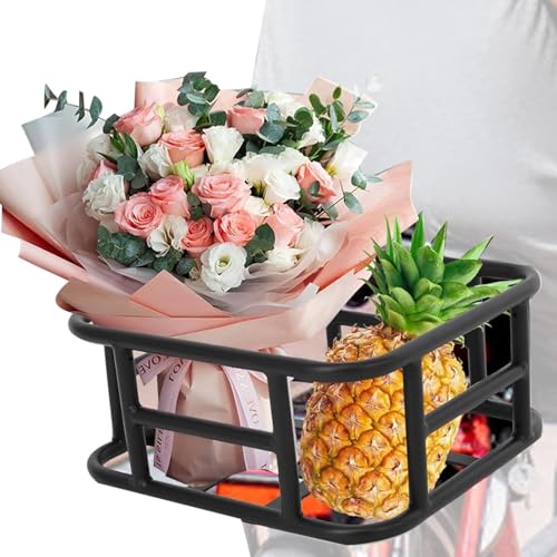 Cesta trasera para bicicleta, cesta trasera para bicicleta, con gran capacidad para rack trasero, soporte para circuitos de metal, 45,6 x 32 x 15 cm, soporte de carga para hombres y mujeres
