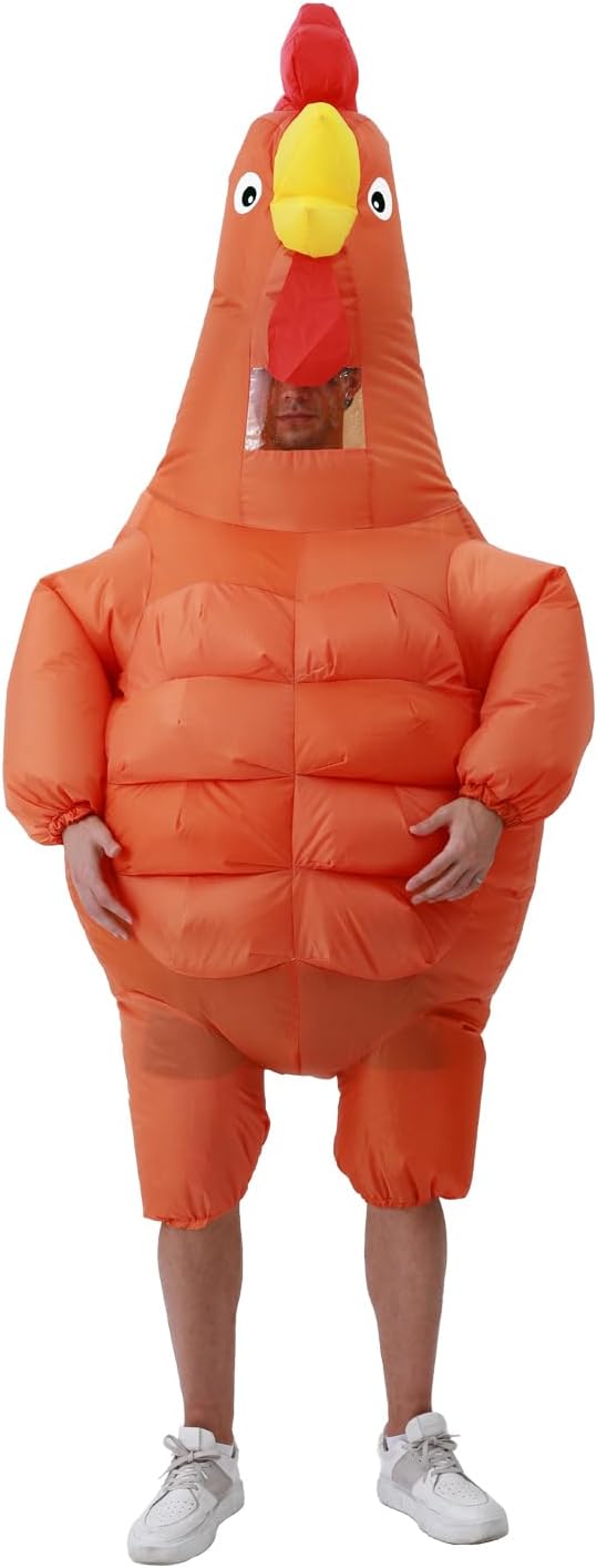 Chicken Inflatable Costume Rooster Costumes Blow up Costume for Adult Inflatable Halloween Costumes Carnival Funny Party, Large - Image 5