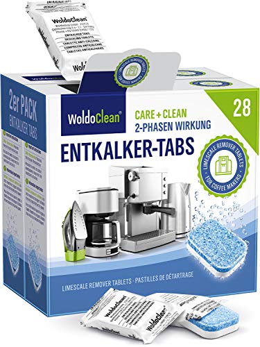 Pastillas de descalcificación de 2 fases para máquina de café - 28x 16g compatibles con todos los fabricantes Cover