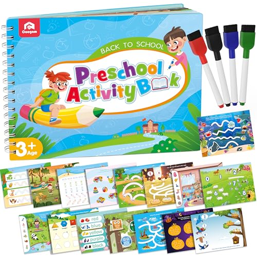 Image of Coogam Magic Writing Practice for Preschool with Color Pattern, Learn to Write Workbook for Kids Age 3-12 Toys, Reusable Alphabet Numbers Tracing Book Learning Activities