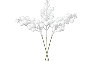 Artiflr White Christmas Ornament Berry Picks