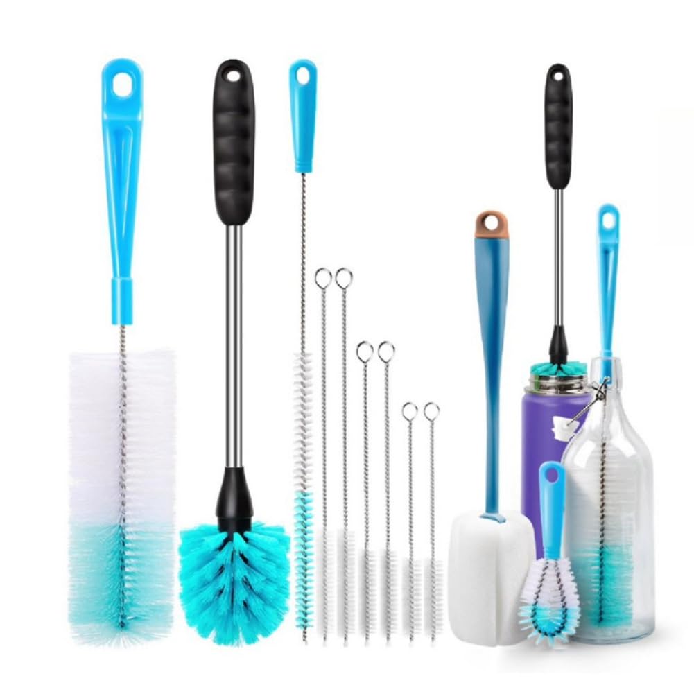 Plmvhpb Bottle Brush Tube Cleaning Set, Long Handle Bottle Cleaner for Washing Narrow Neck Beer Bottles Wine Decanter Narrow Cup