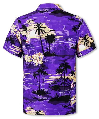 Image of Cromoncent Matching Hawaiian Outfits for Family, Dad and Son Matching Luau Beach Tropical Shirts Mommy Daughter Tropical Sets