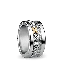 BERING Arctic Symphony Collection Themse 10 – Anello da donna in acciaio inox, finitura lucida, color argento