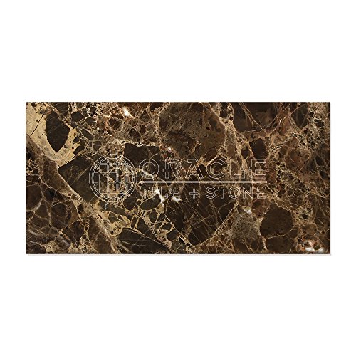Oracle Tile & Stone Emperador Dark Spanish Marble 6 X 12 Subway Field Tile, Brown, Polished, 1 Count, 2 Pieces