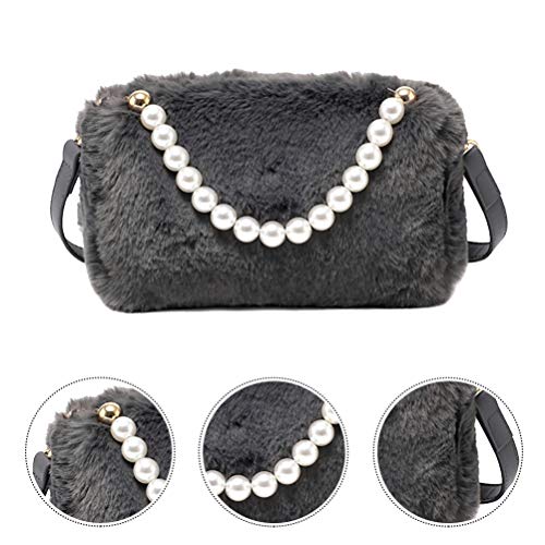 KESYOO Bolsa Feminina de Pele Falsa Cinza para Noite Telefone Carteira Bolsa Bolsa de Ombro Crossbod