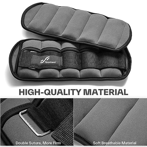 Image of Sportneer Adjustable Ankle Weights for Women and Men 7 lbs /Pair Adjustable Leg Weights with Secure Straps, Strength Training Weighted for Yoga, Walking, Running, Aerobics, Gym, Physical Therapy