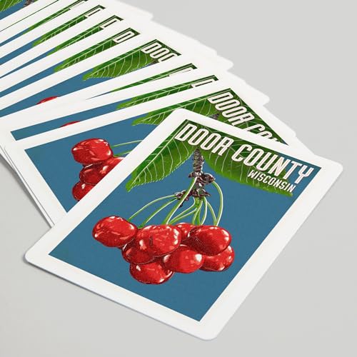 Baraja de 52 cartas tamaño póker Door County Wisconsin miniatura 5