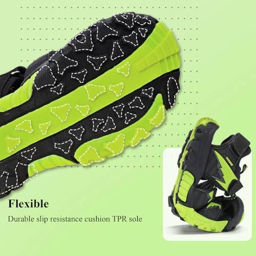 Image of JMFCHI Boys Girls Kids Closed Toe Sports Sandals Summer Water Shoes | Little /Big Kid,Comfortable lightweight,Non-slip soft sole,Hook-and-loop closure,Easy wear,Anti-collision toe,Daily casual