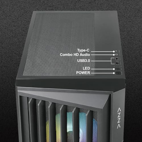 Gabinete para PC AZZA CSAZ-490 Torrent, Torre Media ATX, panel de vidrio templado, para gaming miniatura 3