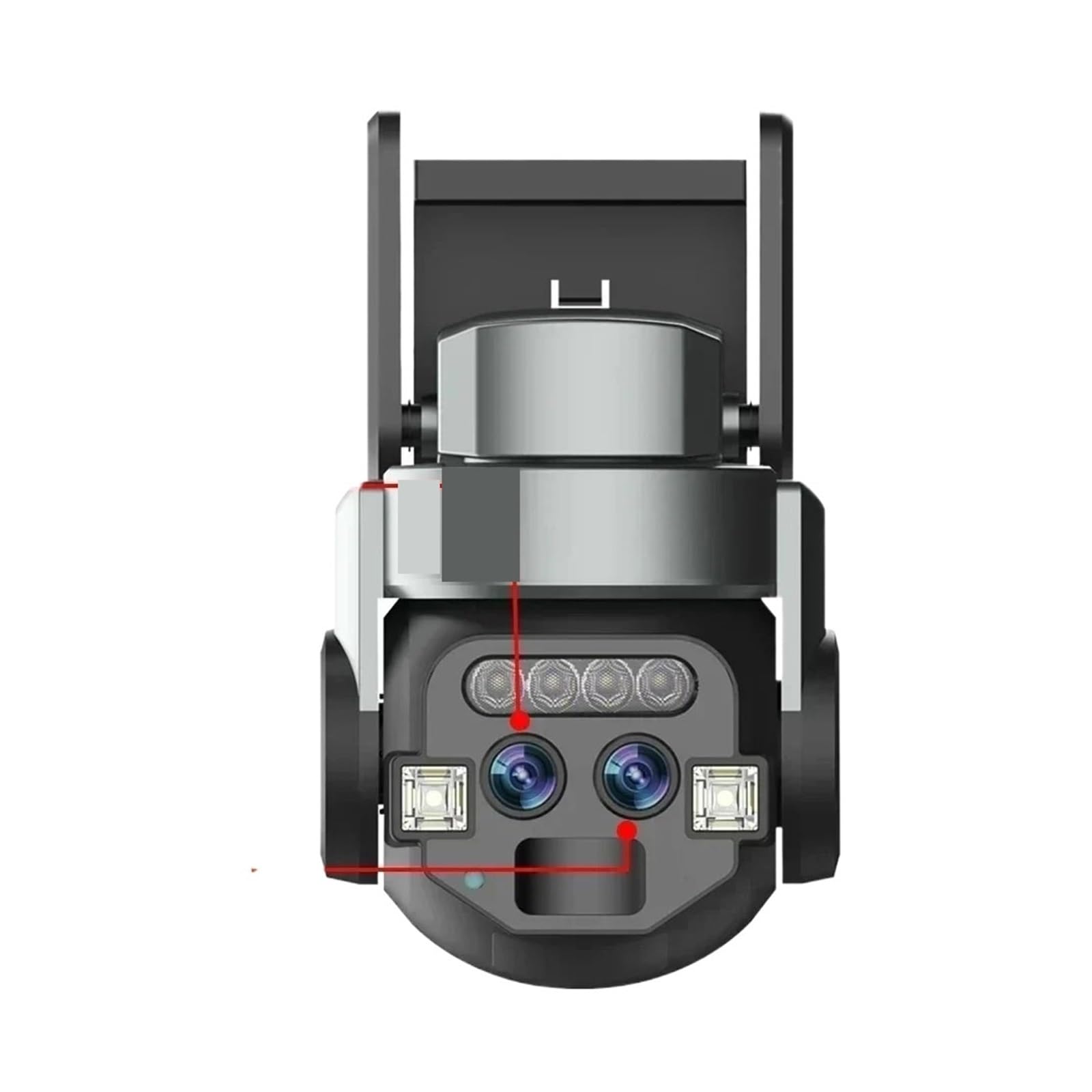 Kamera bezpieczeństwa, Kamera z podwójnym obiektywem 6 MP HD 10-krotny zoom Zewnętrzny PTZ AI Detekcja mobilna Inteligentne śledzenie Kolorowe światło Monitorowanie noktowizyjne(6MP Camera Add 32GB)