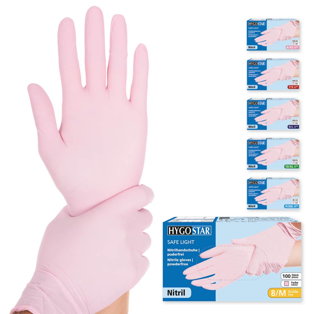'Franz Mensch 27055 Guanto di nitrile "safe Light hygo Norm, M, Rosa