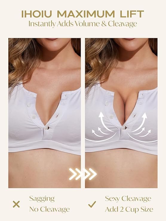 Women's Lace Push Up Bra Padded Add 2 Cups Underwire Support Full Coverage Plunge Everyday Lift Bras - Image 3