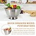 Stainless Steel Colander Set of 3 (1.5-3-5Quart) | Durable Rice and Pasta Strainer with Handle | Oversized Handles | Nesting Design | Rust-Resistant & Dishwasher Safe