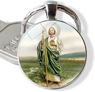 Jesus Christian Themed Metal Keychain Art Photo Glass Keychain Catholic Religion Jesus Faith For Men And Women Gift