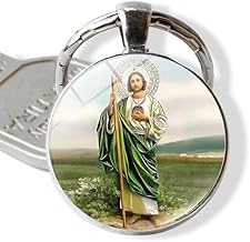 Jesus Christian Themed Metal Keychain Art Photo Glass Keychain Catholic Religion Jesus Faith For Men And Women Gift