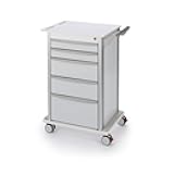 Under-Counter Cart with Drawers and Casters, White (5 Drawers)