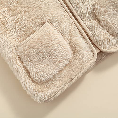 Image of Toddler Baby Girl Boys Sleeveless Fleece Plush Vest Sherpa Waistcoat