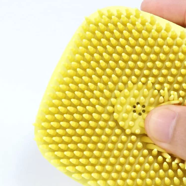 Vista 3 de Baño cachorro perro grande gato baño masaje cepillo suave seguridad silicona mascotas accesorios para multifuncional amarillo