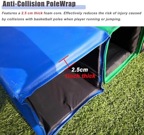 Outdoor Basketball Pole Padding - Waterproof Square Protective Pads for Player Safety, Durable Impact Resistance for Playground Use, Essential Basketball Equipment
