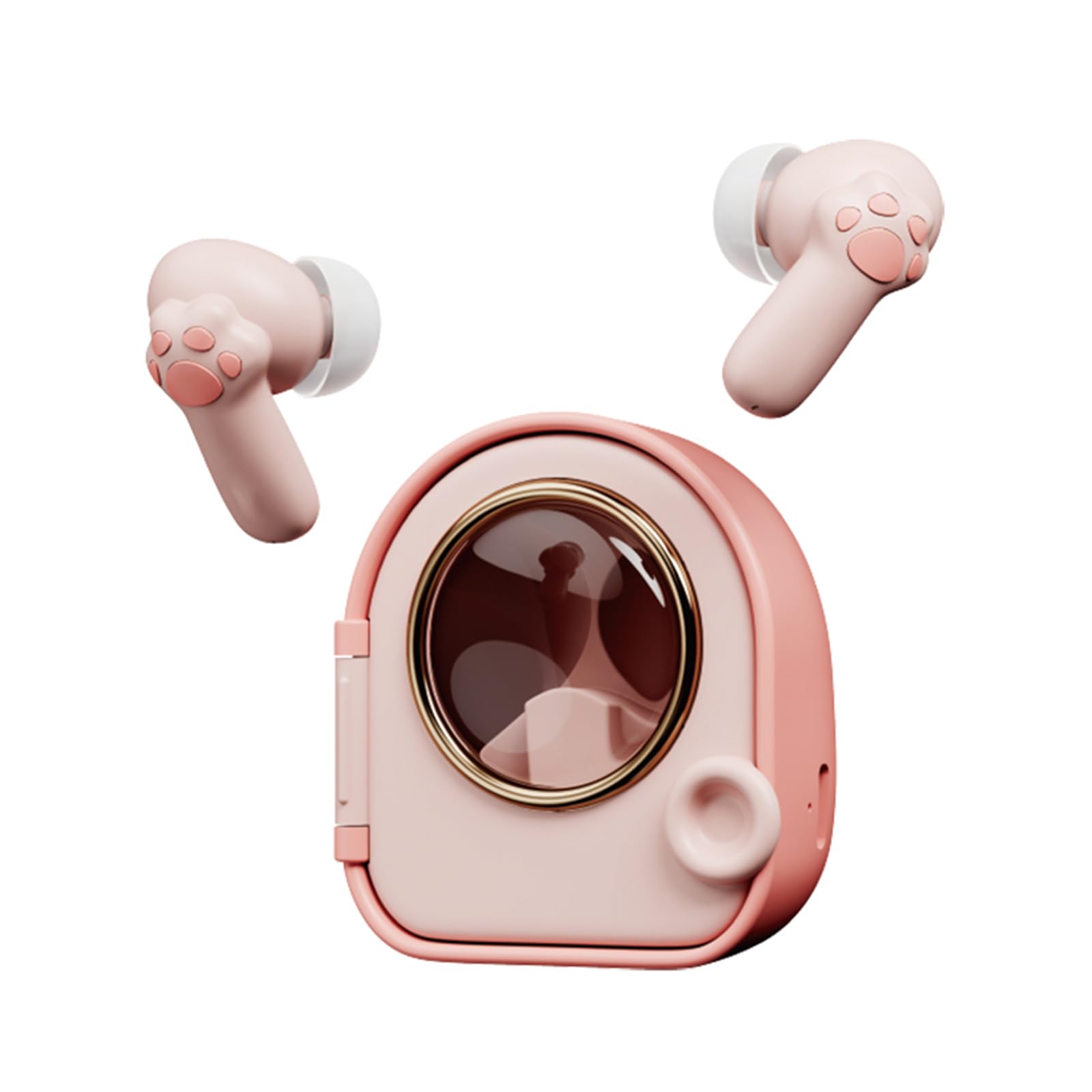 Ttbesmi Xmenha Kids Pink Cute Earbuds for Small Ears Women Pink Wireless Earbuds Kids for Small Ear Canals Pink Ear Buds Kawaii Headphones Kids Ear