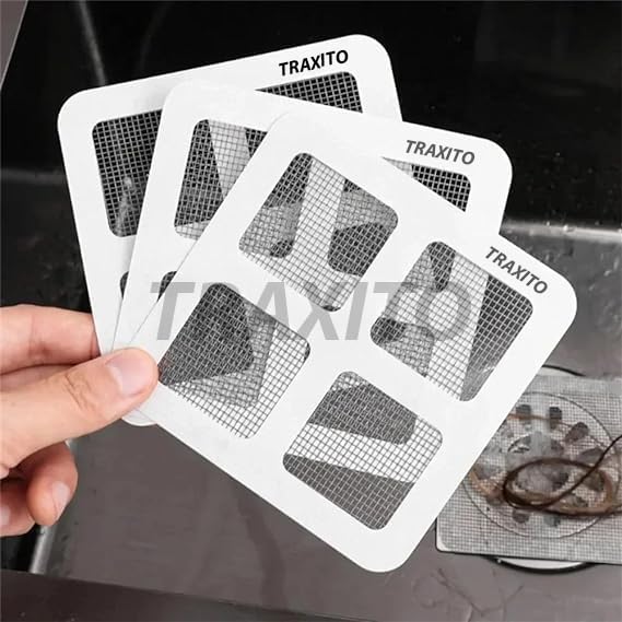 TRAXITO 10Pack Disposable Shower Drain Hair Catcher, Drain Hair Catcher Waterproof Mesh Stickers for Bathroom Accessories, Apartment Essentials for Kitchen, Sink, Bathtub (4" X 4") (10) (B0D3GMYJTZ) Amazon Price History, Amazon Price Tracker