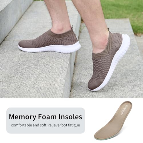 Image of TIOSEBON Men's Slip On Walking Shoes Arch Support Knit Mesh Lightweight Casual Comfortable Gym Workout Running Tennis Travel Standing Sneakers