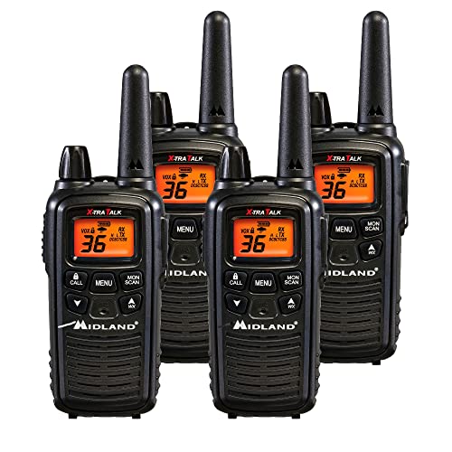 Midland LXT600VP3 FRS Two Way Radios - 4 Pack Bundle w/Chargers