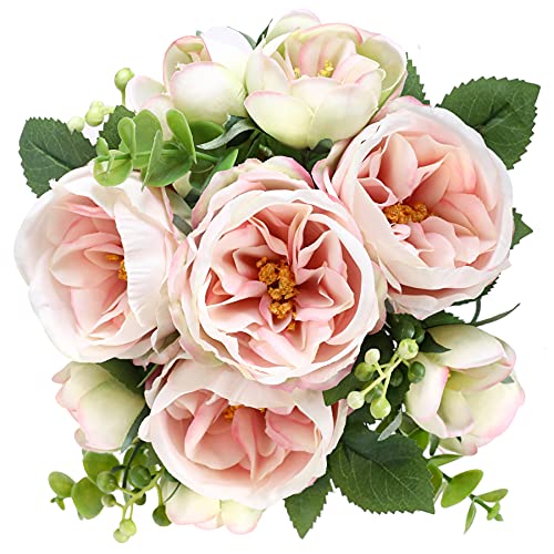 Tifuly Peony Artificiale con Bacche di eucalipto