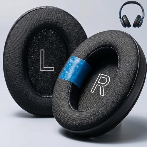 Reposacojines Cooling Gel para Anker Soundcore Life Q30/Q30i/Q35 con forro de tela Ice Silk, espuma extra gruesa para aislamiento de ruido, herramienta de palanca, negro, 1 par