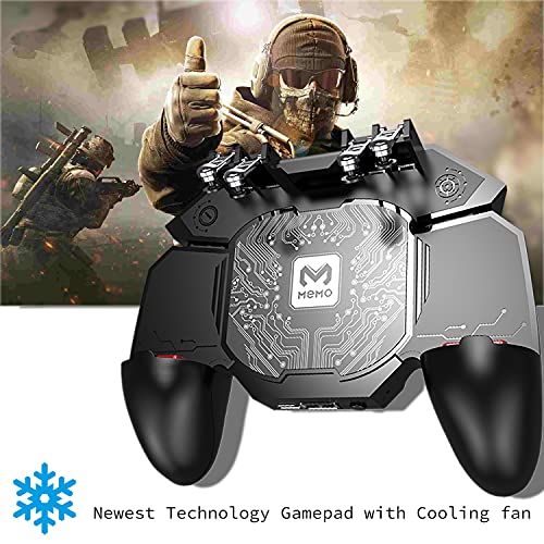 Mobile Phone Controller, Claw Controller, Pubg Triggers Fast Cooling Fan, 6 Fingers Grip Gamepad, L1R1 Trigger Phone Game Radiator, Gaming Remote Fits For Pubg/Fortnite/Rules Of Survival Game/Cod #TOP1
