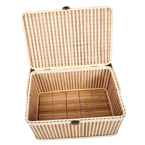 HANABASS Woven Storage Basket with Handle Handy Fruit and Moon Cake Organizer Elegant Packing for Crabs and Accessories