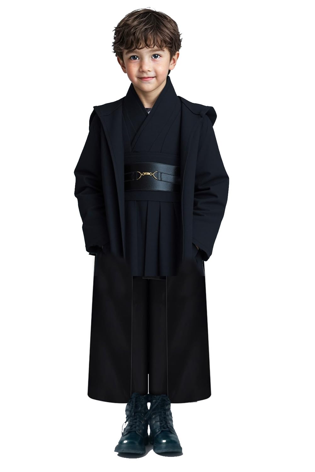 Kids Boys Costume Robe Cloak with Hood Tunic Belt Pants Set Halloween Cosplay Outfit 6 years and up