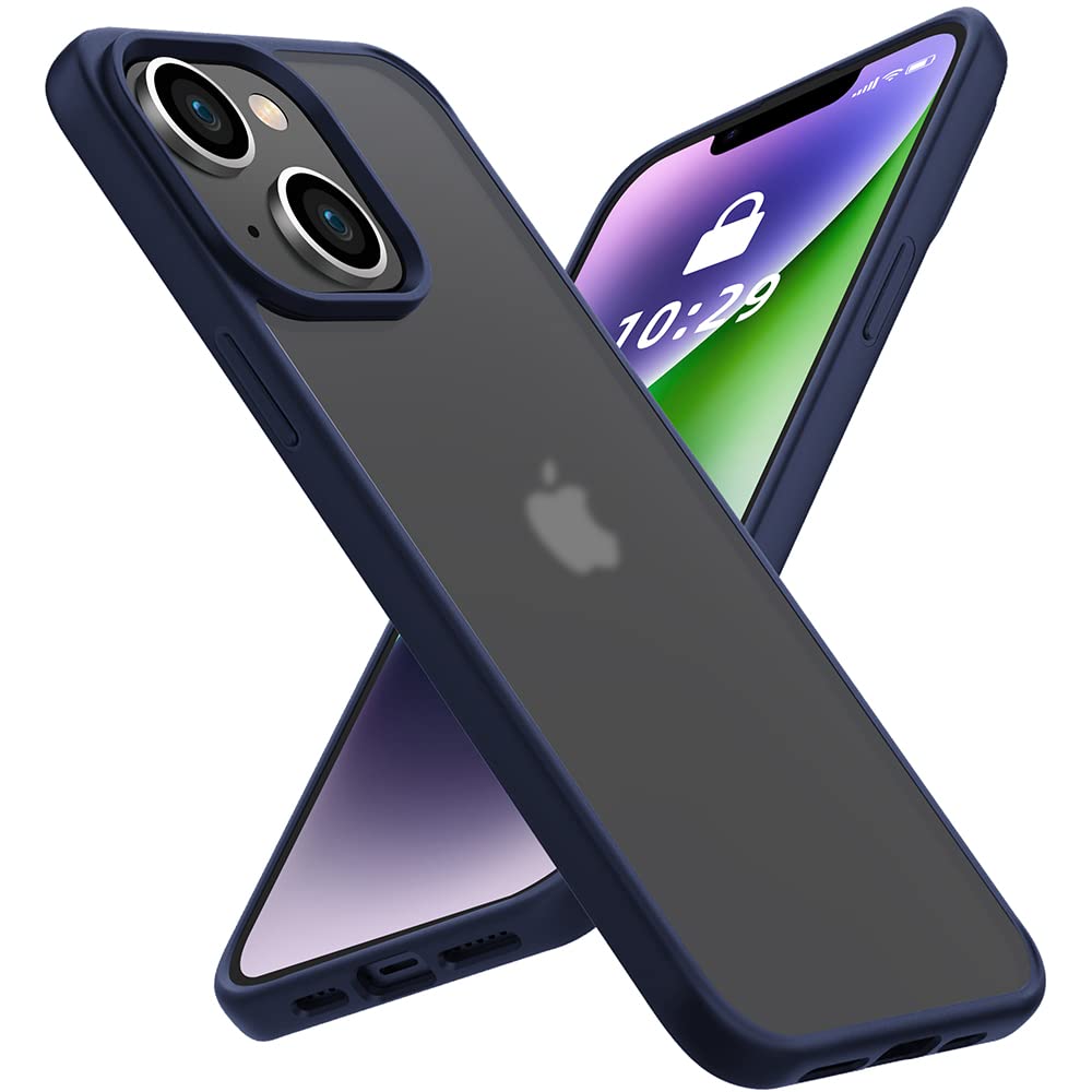 X-Level iPhone 14 Case Shockproof Protective Matte Finish Military Grade Protection [Upgraded Beetle Series] TPU Bumper High-strength Translucent Back Cases for iPhone 14 Cover 2022 6.1"-Blue