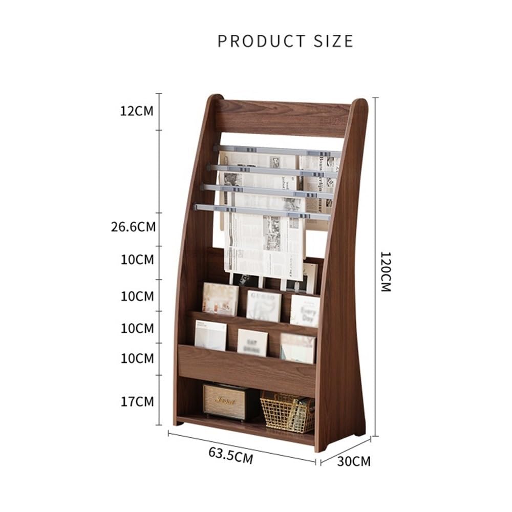 Zeitschriftenständer Zeitungsboden Broschüre Journal Bücherregal Magazin Zeitungsständer Aufbewahrungsinformationen Display Racks(Warm White)