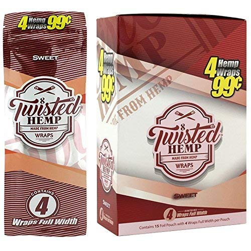 Twisted Hemp Wraps | Sweet |15 Pk |4 Wraps Per Pack| #TOP1