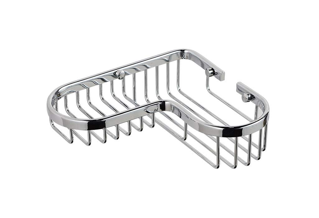 SANLIVSolid Brass Corner Wire Soap Basket Shower Caddy for Hotel Bathrooms in Polished Chrome Finish