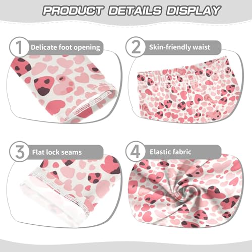 KLL Pink Glitter Leopard Print Little Girls Leggings Stretchy Full Length Yoga Pants Exercise3