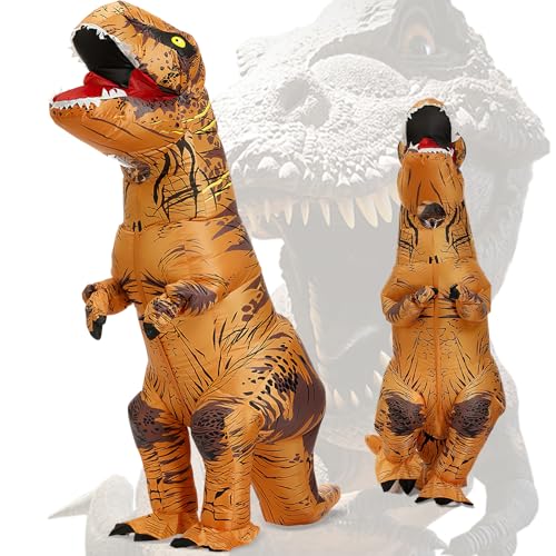 Disfraz Inflable de Dinosaurio, Disfraz Inflable de T Rex, Disfraz de Halloween para Adultos, Divertido Disfraz de Halloween, Disfraz de Dinosaurio de Cuerpo...