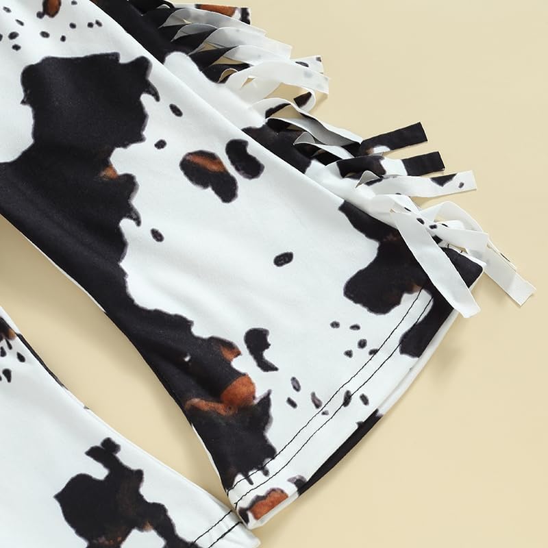 Toddler Baby Girl Cowboy Outfits Western Cowgirl Howdy Sweatshirt Cow Flare Pants Set Cute Fall Clothes - Image 6