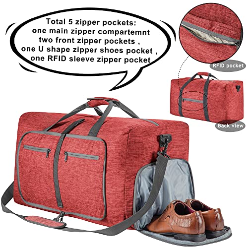 Image of Vomgomfom 65L /85L /115L Foldable Travel Duffle Bag with Shoe Compartment