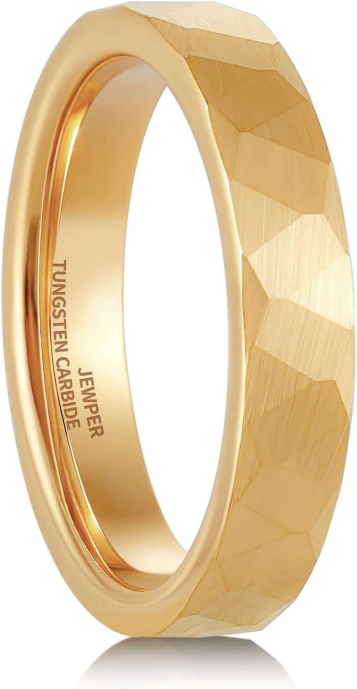 2/4/6/8mm Black/silver/gold Tungsten Rings for Men Womens Couple Fashion Jewelry Promise Engagement Wedding Band Hammered Inner ring inlaid with olive wood Carbide Polished Edge Comfort Fit