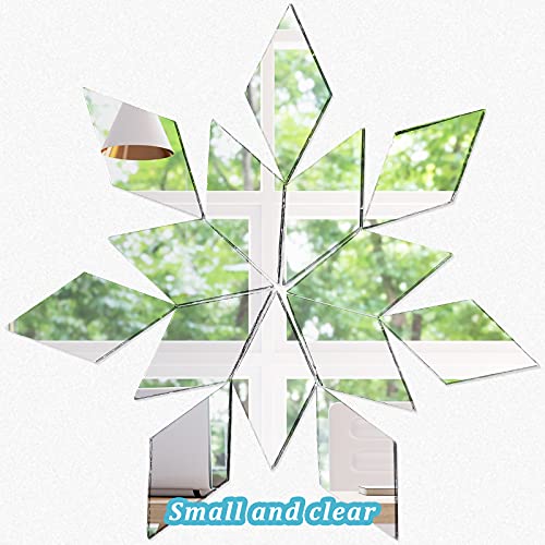 Geiserailie Diamond Shape Mirror Mosaic Tile Small Rhombus Mirror Mini Craft Mirror Rhombus Glass Mirror Tile Diy Mini Size Mirror For Art Wall Door Home Decorations (300 Pieces) #TOP4