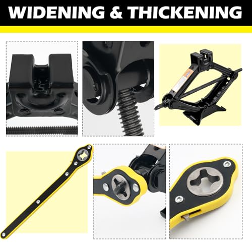 Image of Scissor Jack for Car with Ratchet Wrench,1.5T (3307lbs) Capacity Scissor Car Jack Kit for Lifting Light Vehicles,Heavy Duty Vehicle Accessories Tire Jacks Lifting Range of 3.94-13.19 inch