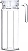 Jarra de Vidro com Tampa, 1 Litro, Transparente, Design Elegante, para Sucos, Água e Bebidas