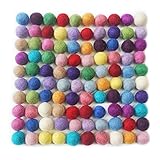 filzperlen kaufen Handgefilzt Pom Poms: Enthält 100 Stück Filzkugeln, ideal für das Design von Accessoires und Bastelprojekt. Kann bestickt oder mit Klebstoff verklebt werden.
