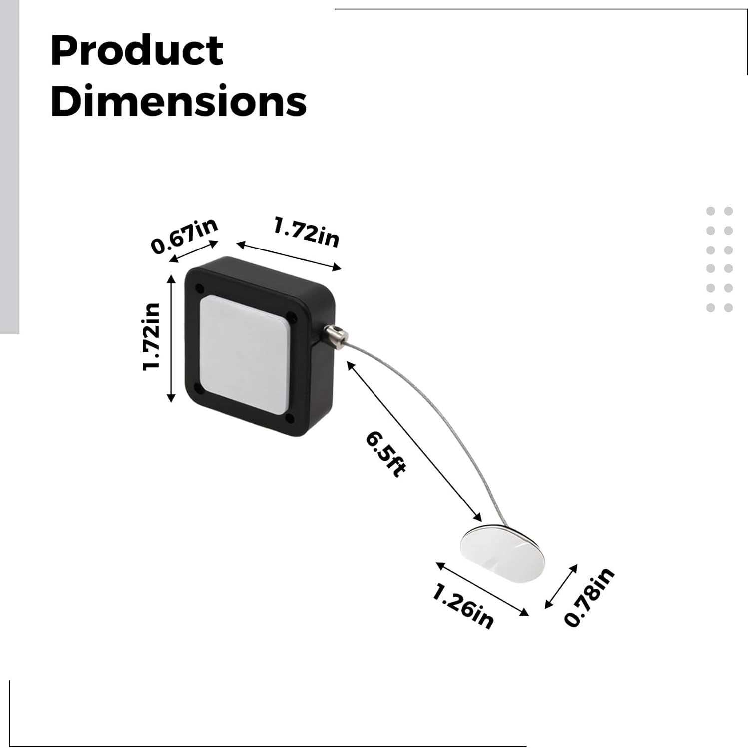 6 Pcs Self-Retracting Anti-Theft Cable Lock, 6.5 Ft/2M Steel Wire, Tv Remote Tether Cord, Black
