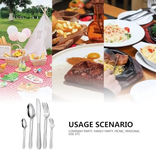 Image of aDai Hammered Sterling Silver Silverware Set | 10-Piece Premium Stainless Steel Flatware Set | Dishwasher Safe Cutlery Set for Home, Restaurant & Gifting