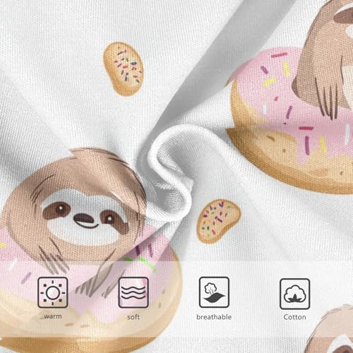 Wusikd Cute Sloths Floating Donut Girls' Underwear Cotton Girls Briefs Soft Toddler Underwear 2T3
